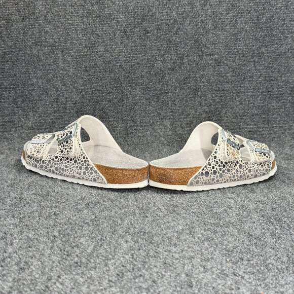 Birkenstock Arizona Sandals Women's Size 10 Silver Grey Buckle Slide Flip Flops - Picture 6 of 13